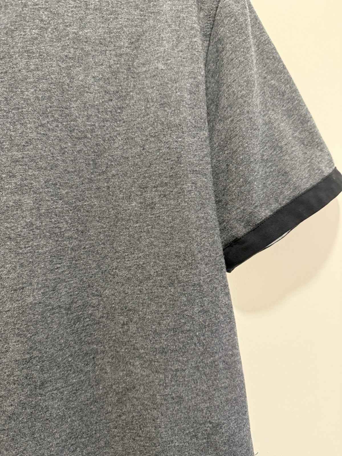 BYLT Basics Charcoal Gray Short Sleeve Ringer LUX Tee with Black Trim gallery