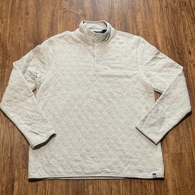 Chaps Quilted Pullover Shirt 1/4 Snap Grey Long Sleeve Mock Neck Men’s Large NWT gallery