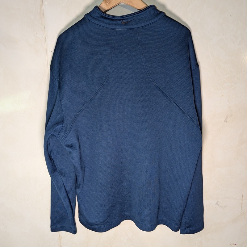 Nike Golf Mens 1/4 Zip Pullover Long Sleeve Blue Embroidered Polaris XL gallery