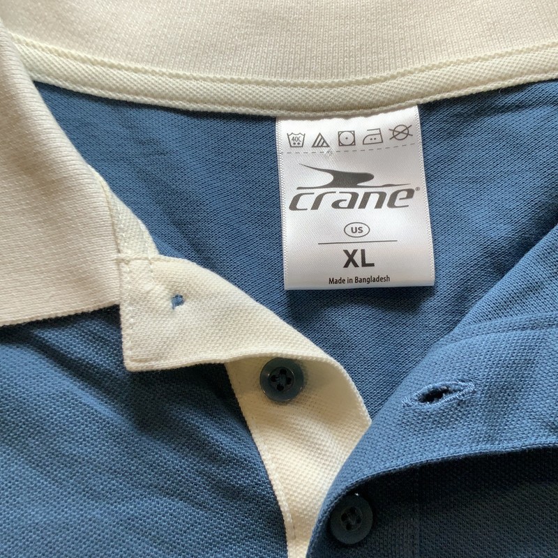 Crane Pickleball Polo Shirt XL Mens Blue Embroidered Cotton Blend gallery