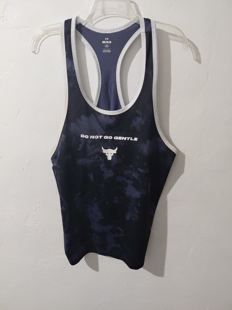 Under Armour Project Rock Mesh Tank Top Mens Medium Do Not Go Gentle gallery