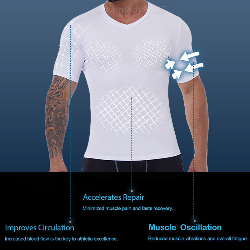 Men Compression Shirt Base Layer Top Short Sleeve Sweat-Wicking Quick Dry Sports gallery