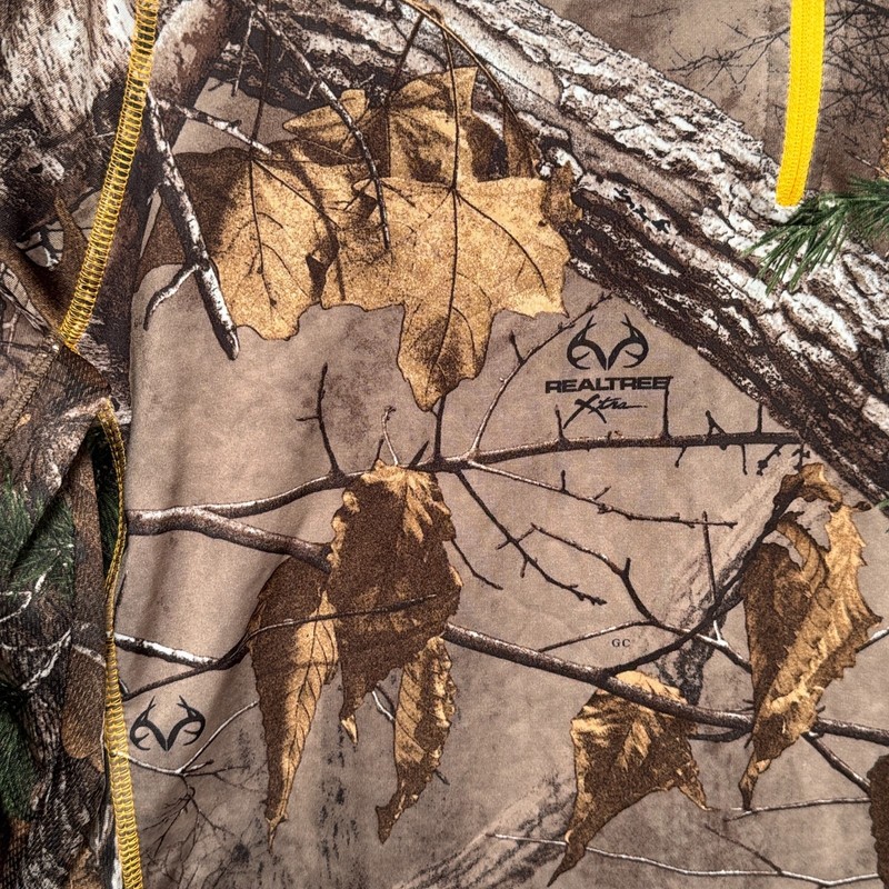 Real Tree Xtra Camo 1/4 Zip Long Sleeve Jersey Size M 38-40 Vintage Brown Leaves gallery