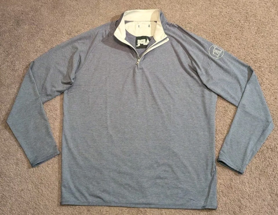 Peter Millar Crown Crafted Stealth Performance 1/4 Zip Steel ME0XK60 Men's 2XL