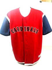 TF Genuine Merchandise True Fan Mens Red w/Blue Trim Cardinals Shirt L (42-44)