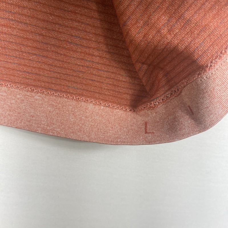 Lululemon Mens 5 Year Basic Tee Shirt Short Sleeve Micro Stripe Orange Sz Large gallery