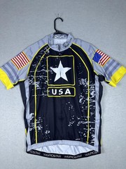Weimostar Cycling Jersey Shirt Mens XL Gray Black USA Army Star Flag Camo Top
