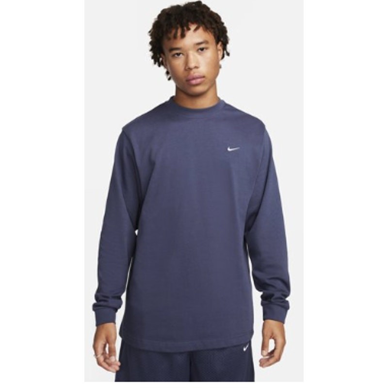 Nike Solo Swoosh Long Sleeve Shirt Men Large Blue Thick Cotton Activewear gallery