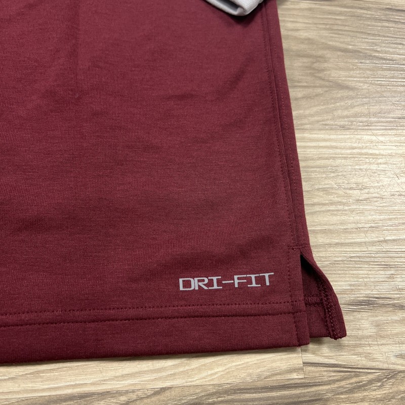 Nike 1/4 Zip Pullover Long Sleeve Maroon Grey Sleeves Mens Medium FJ9549-669 $85 gallery