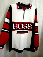 Vtg Boss Athletic Jersey Mens XL Black White Red Logo Spellout ,90s fashion