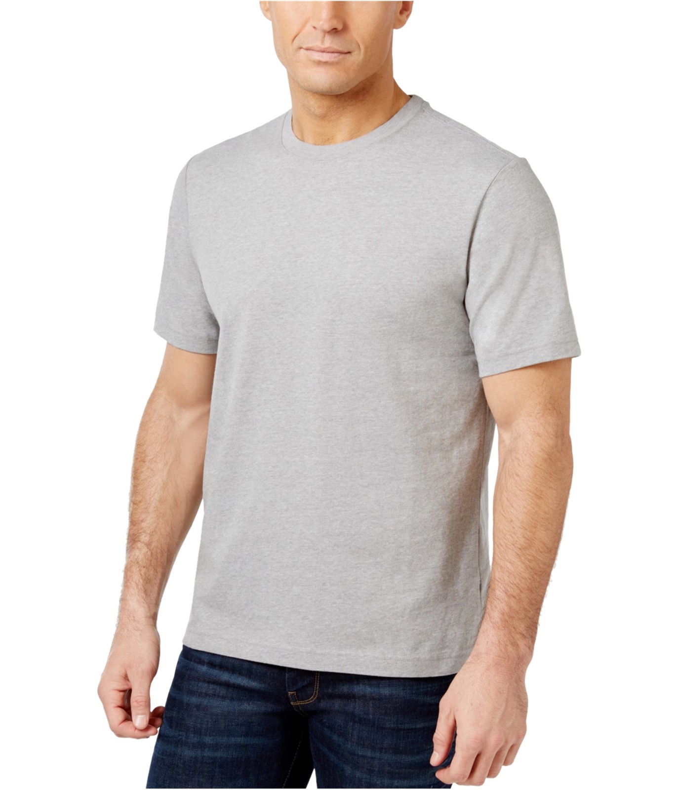 Club Room Mens Crew Neck Basic T-Shirt, grayhthr, 3XL gallery