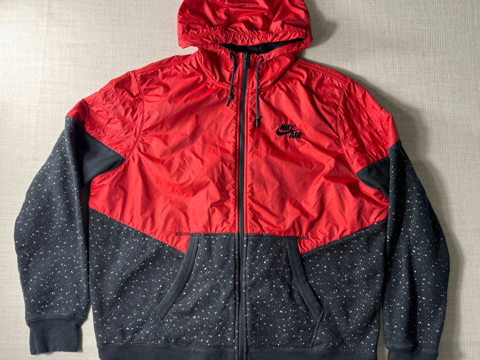 Nike Air Windrunner Full Zip Tech Hoodie Red Black Galaxy Speckled XL Streetwear gallery