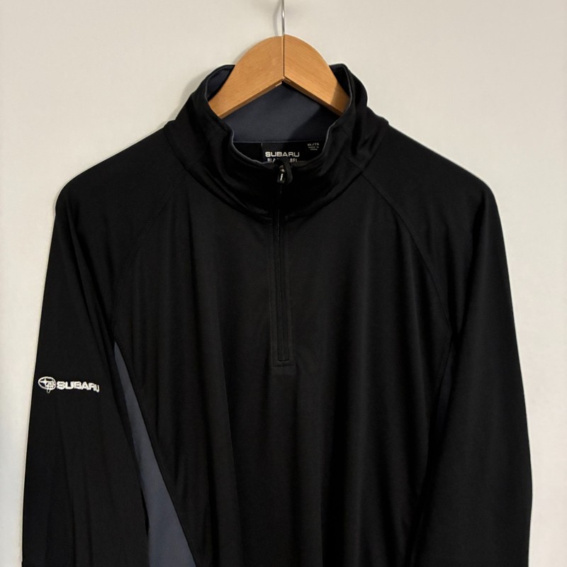 Subaru Black Label 1/4 Zip Shirt Mens XL Black Long Sleeve Racing Cars Pullover gallery
