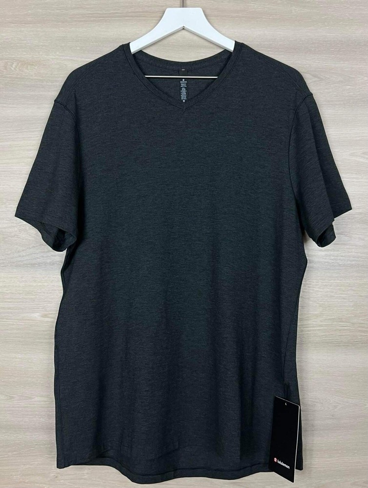 Lululemon 5 Year Basic V Neck Tee VITASEA Size XS Heathered Black HBLK 83184