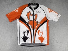 Louis Garneau Cycling Jersey Mens 2XL XXL Orange White Cast A Shadow Full Zip