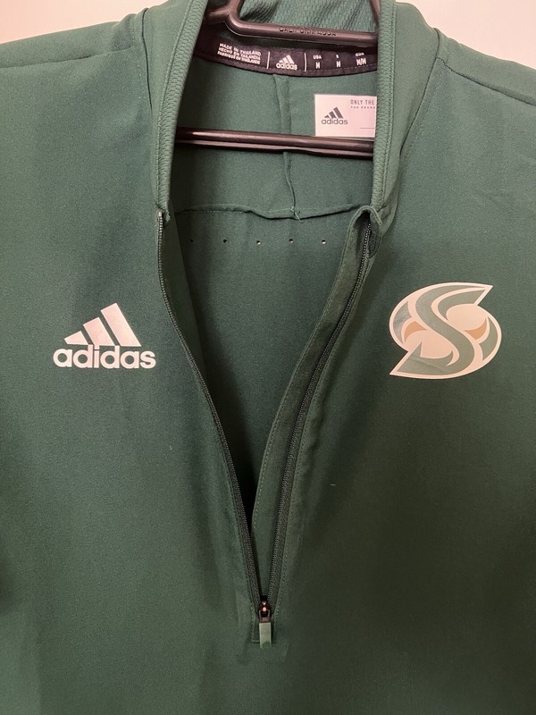 Adidas 1/4 Zip Cage Baseball Pullover Size M Green NWT 653TA Sac State CSUS gallery