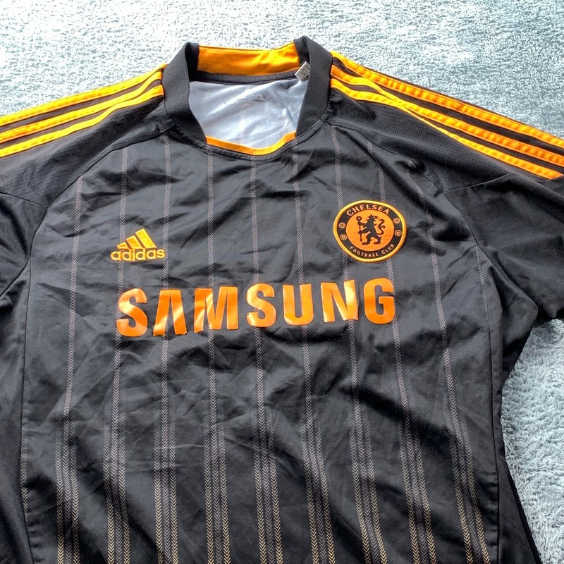 Adidas Chelsea FC Soccer Jersey Mens Large Black Orange Samsung Climacool gallery