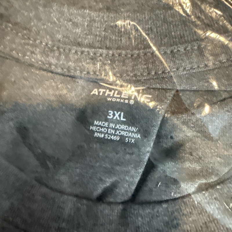 Athletic Works Men's 3XL Moisture Wicking Tee Gray Tri-Blend T-Shirt gallery