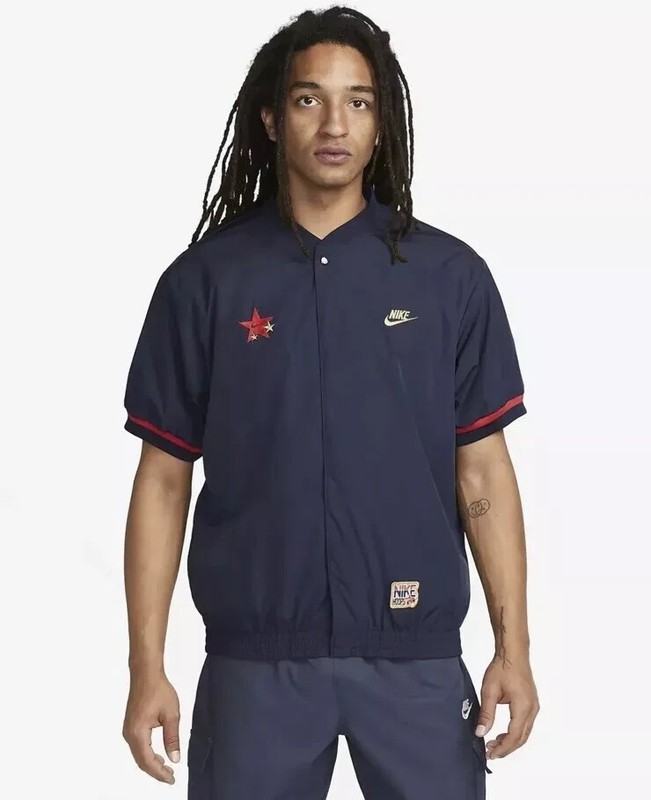 Nike Hoops USA Authentics Warm-Up Top Men's size Small Navy Red Shirt FN1456-451 gallery