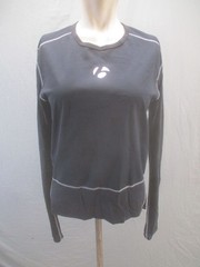 Bontrager Size L Mens Black Drop Tail Long Sleeve Crew Neck Sports Pull Over 270