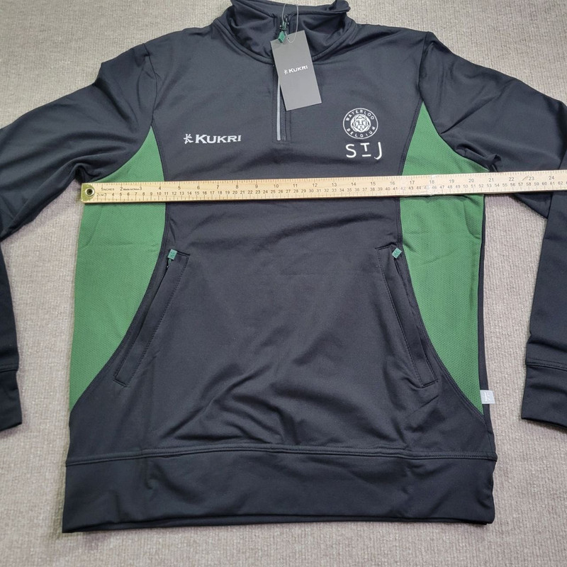 Kukri Athletic Jacket Men's S Black Rugby Jersey 1/4 Zip High Neck Pockets Top gallery