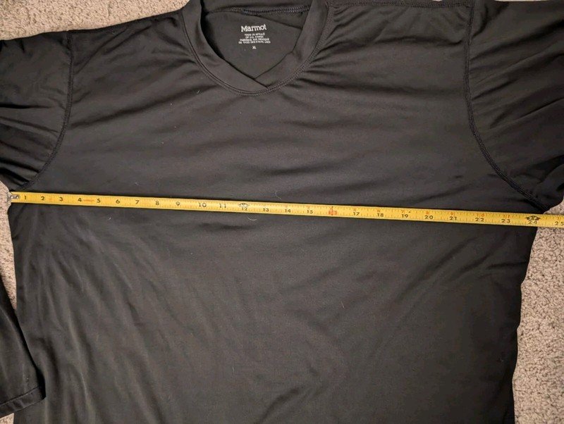 Marmot Base Layer Black V- Neck Stretchy Lightweight Size XL gallery