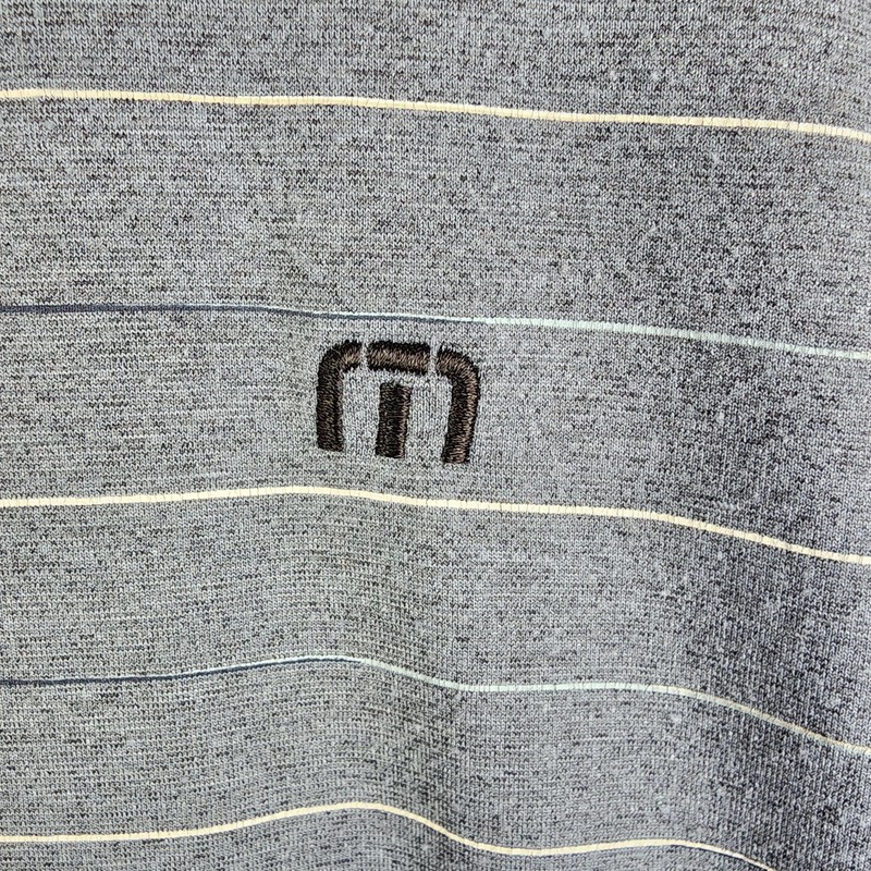 Travis Mathew Cloud 1/4 Zip Pullover Men's XL Blue Gray Stripe Golf Performance gallery