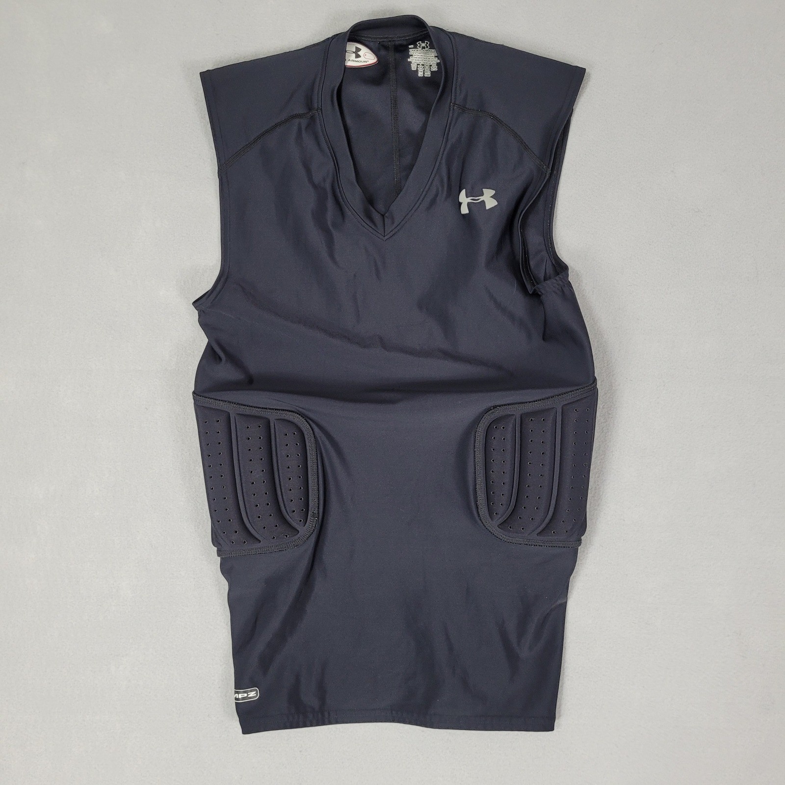 Under Armour Padded Shirt MPZ Mens Large Black Athletic Compression Rib Guard gallery