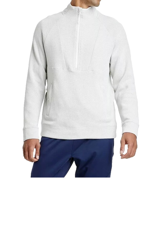 S Mens All In Motion Cream Ivory Off White Half Zip Pullover Top SMALL NWT gallery