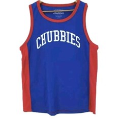 Chubbies USA Tank Top Men’s Red White Blue Jersey Logo Summer Large