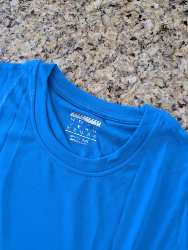 Men's Short Sleeve Sun Protection Shirt Quick Dry UPF 50+ Azure Blue size S gallery