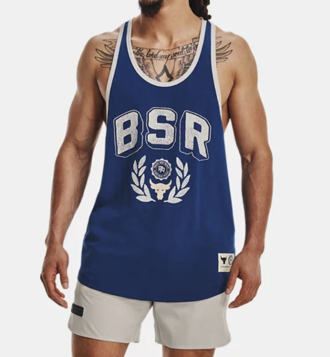 Under Armour 1376942 Project Rock BSR Flag Tank Blue Mirage (S)