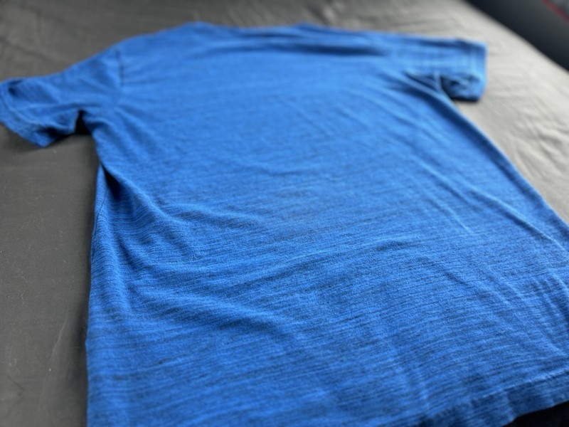 Athletic Works DriWorks Men's S Blue Solid Polyester Moisture Wicking Tee Logo gallery
