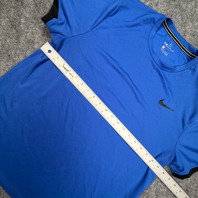 Nike Court Dri-FIT Mens Tennis Shirt Large Blue Black 939134-480 0556 gallery