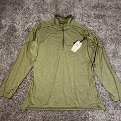 NEW NRS Mens Size M Silkweight Baja Sun Shirt 1/4 Zip Green UPF 50 Surfer Beach
