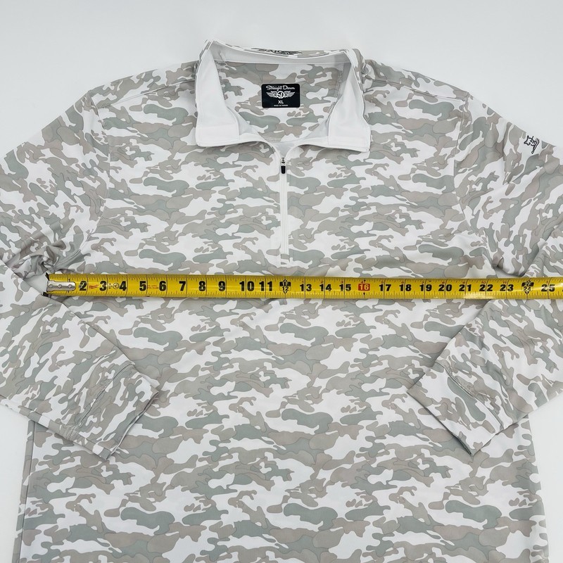Straight Down 1/4 Zip Performance Pullover Mens Extra Large White Gray Camo gallery