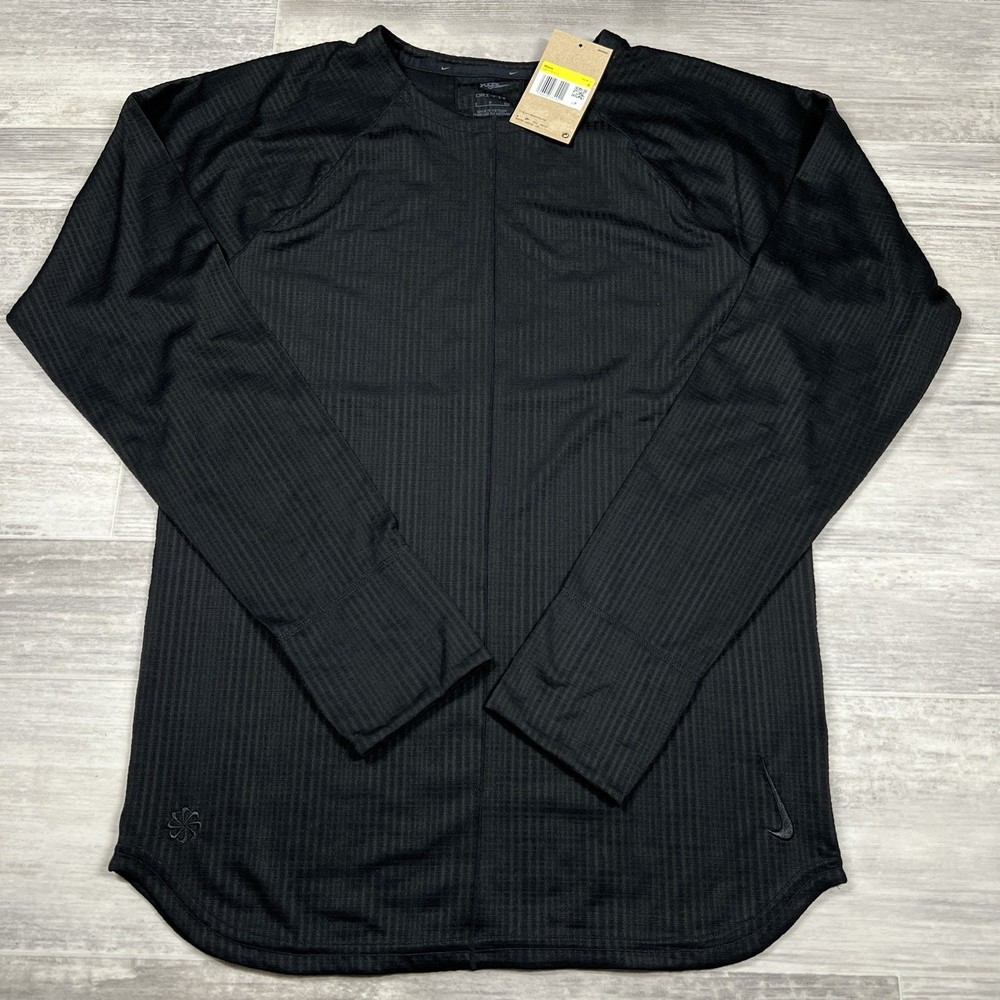 Nike Dri-Fit Yoga Black Long Sleeve Shirt Men's Small FB7775-010 Training NWT