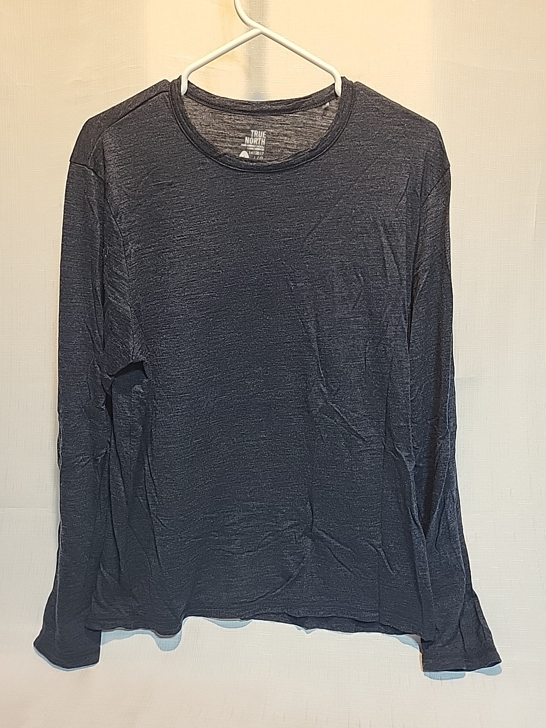 True North 100% Merino Wool Long Sleeve Shirt Navy Blue Men Large Base Layer gallery