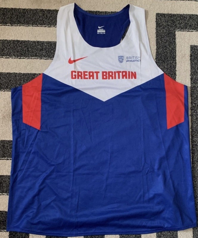 Nike Pro Elite 2015 Team GB Mo Farah Running Singlet Vest Top Pit To Pit 24 Inch gallery