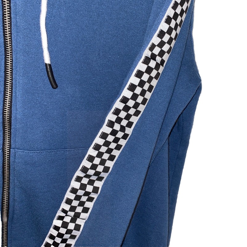 Sovereign Code KING Slate Blue Zip Up Hoodie Sweatshirt Checkers M gallery