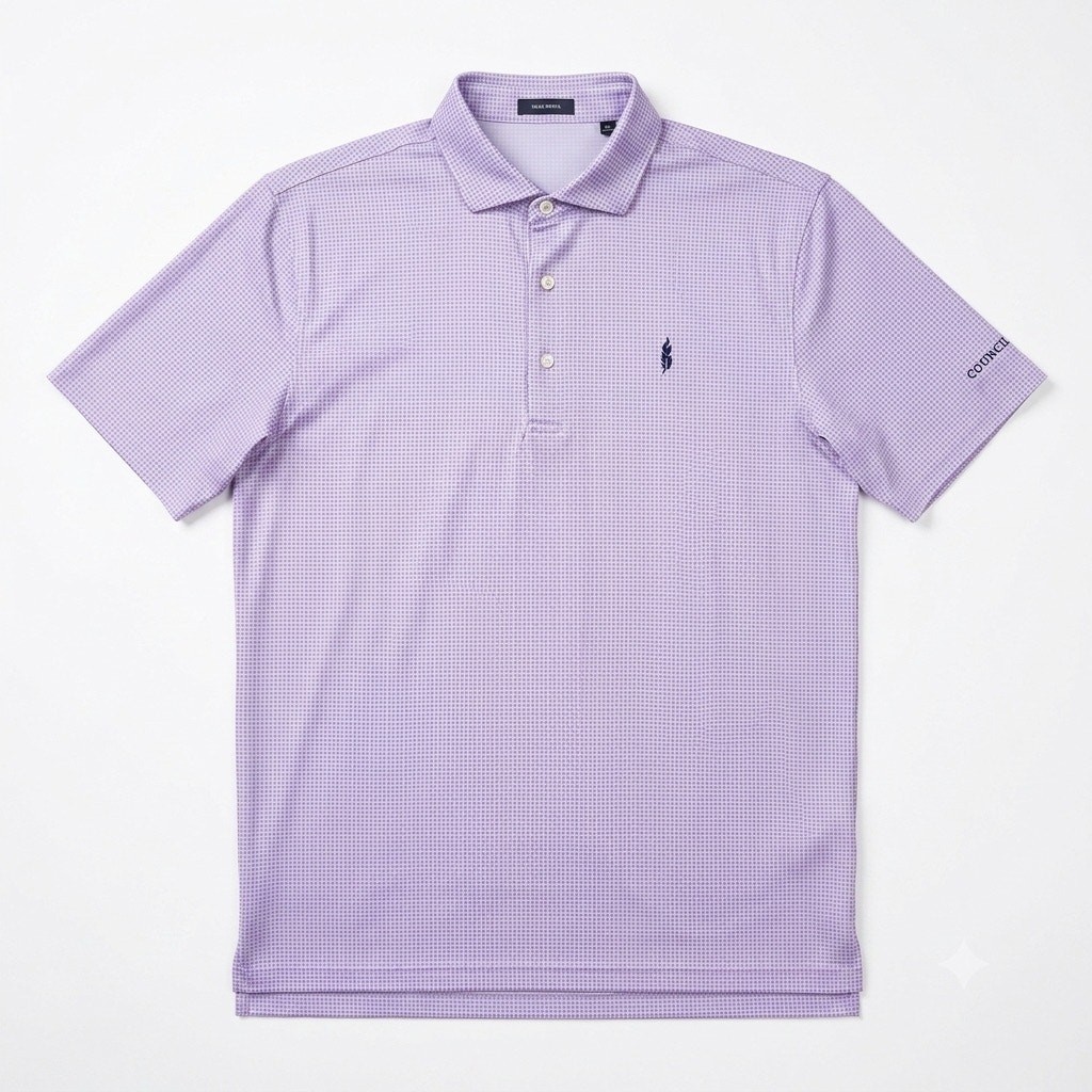 TURTLESON Performance Polo Blue Red Diamond Council Fire Golf Club Mens Large gallery
