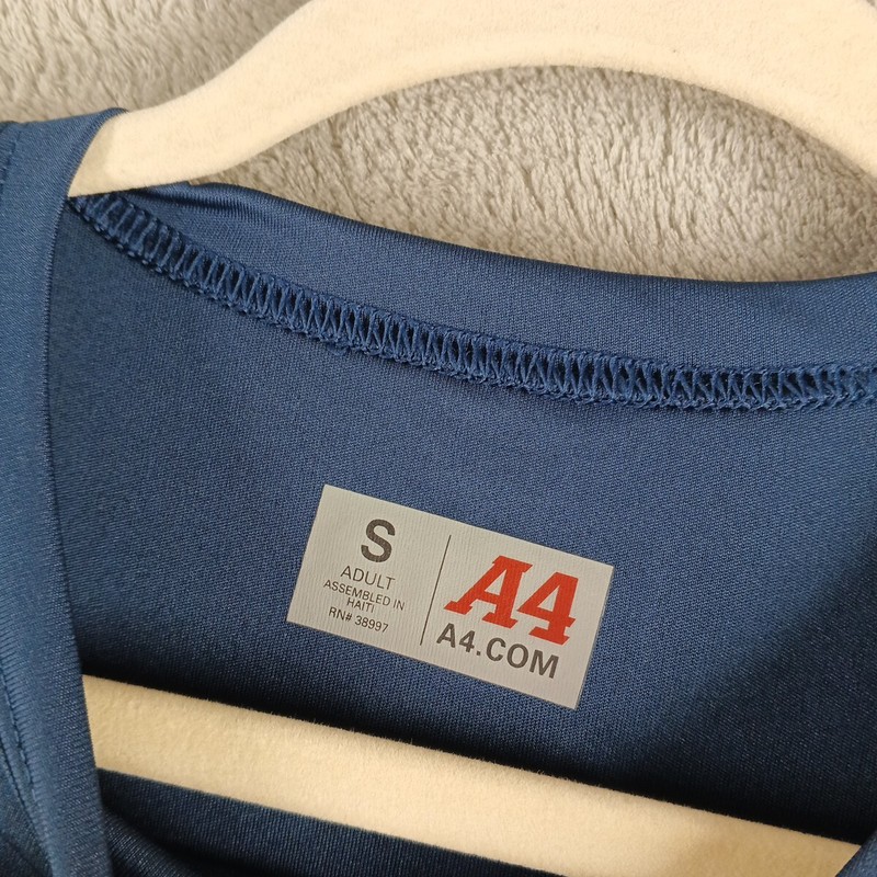 A4 Men T-shirt Size SMALL Knit Active Sports Print Logo Pullover Blue gallery