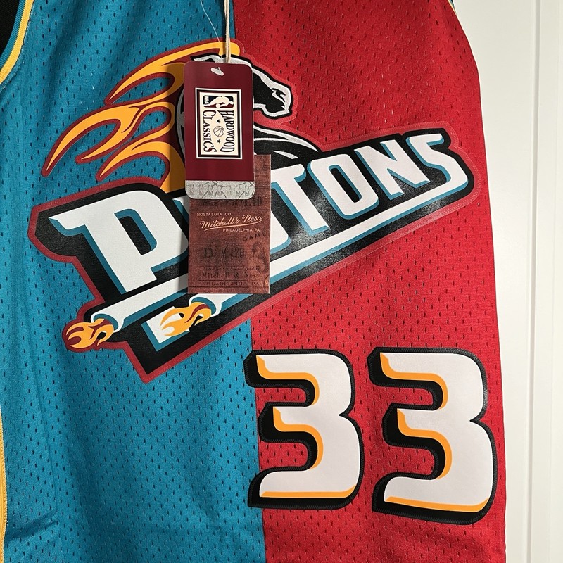 MITCHELL & NESS NBA SPLIT SWINGMAN JERSEY DETROIT PISTONS 1999 GRANT HILL LARGE gallery