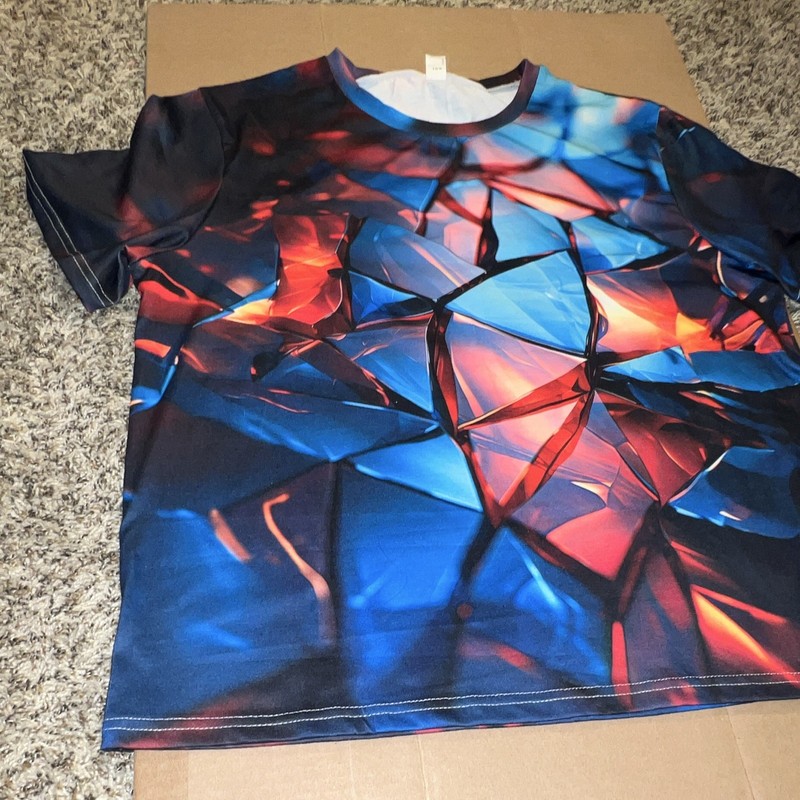 Men's 2XL Regular Fit Lightweight Crew Neck Short Sleeve Polyester Tee Blue gallery