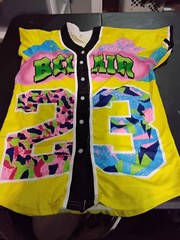 ‘Fresh Prince of Bel-Air’ style number 23 baseball jersey in a multi-color L