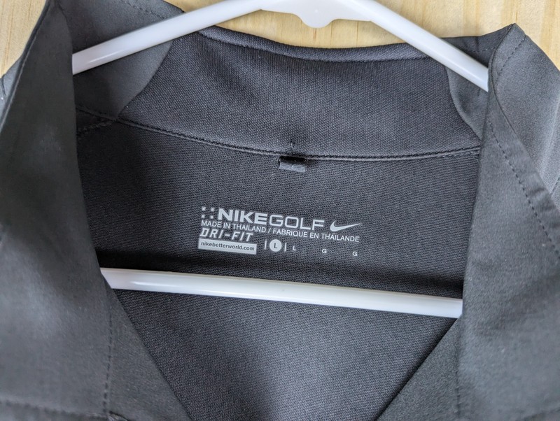 Nike Men's Large Arrow Electronics Golf Dri-FIT 1/4 Zip Pullover Black Gray gallery