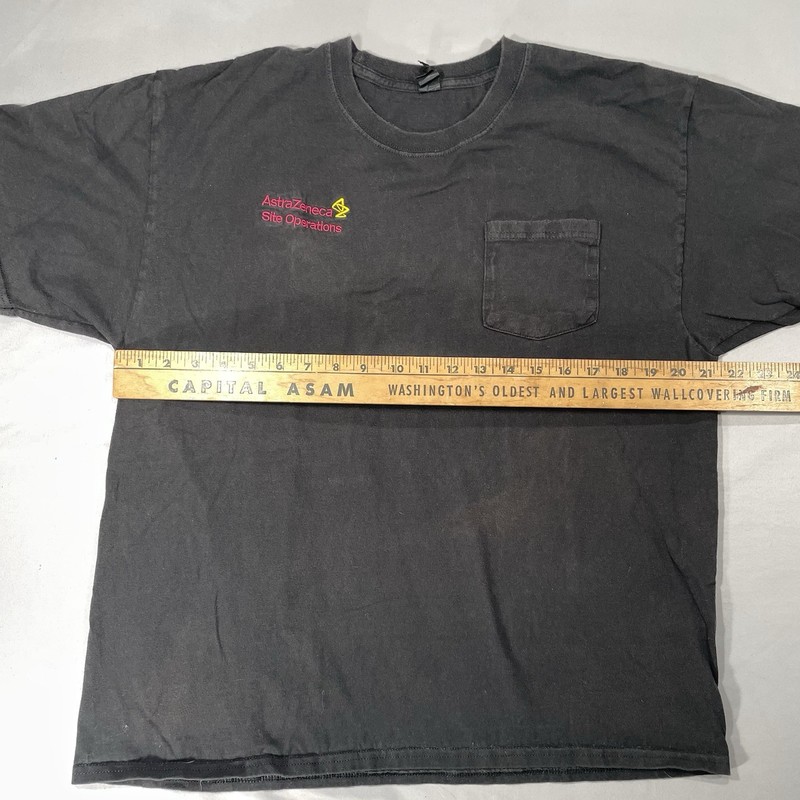 Astrazeneca Site Operations Company Issue Pocket T-Shirt XL, Faded Black gallery