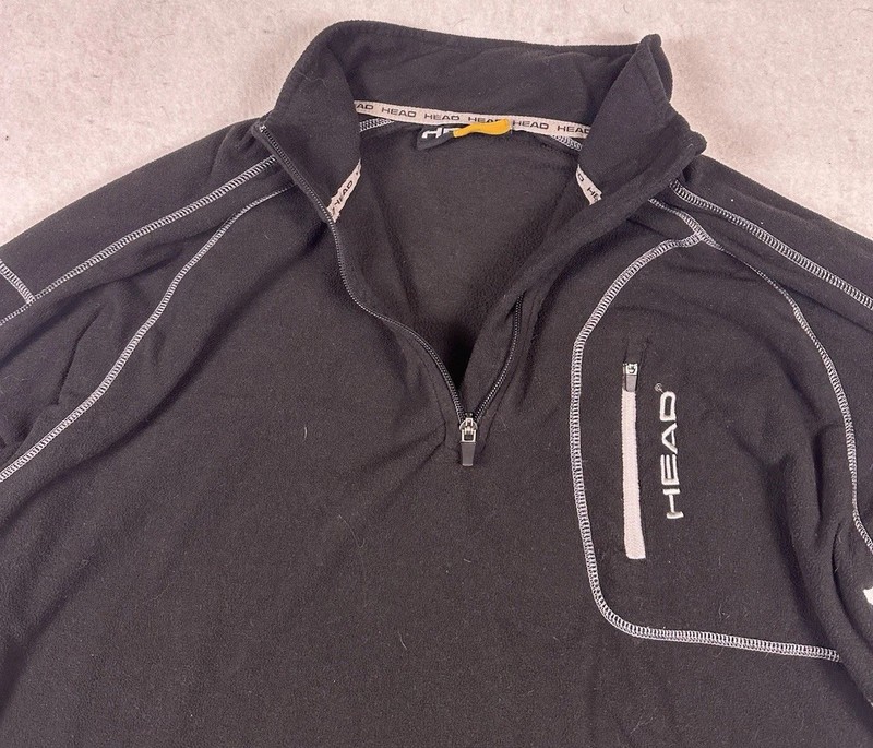 HEAD Mens Fleece 1/4-Zip Size XL Black Classic Top gallery