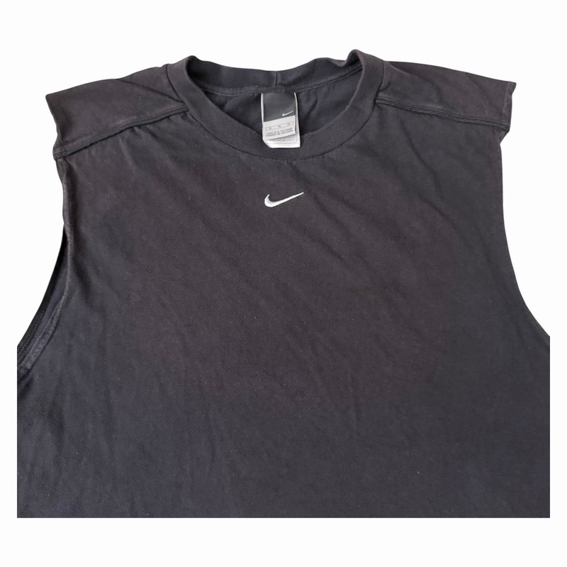 Vintage Y2K Nike Center Swoosh Tank Top Mens XLarge Black Embroidered 100%Cotton gallery