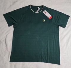 Fila Tennis Court Center Seamless Crew Green Ace Shirt Men’s Large $85 NWT